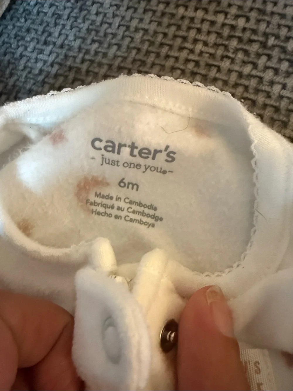 Carter's White Footed One-Piece with Blush Stars & Moons
